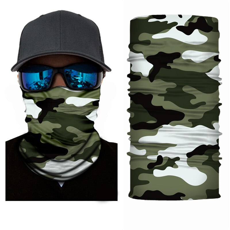 High-jump Army Military Hiking Scarves Polyester Windproof Neck Warmer Face Mask Anti UV Tactical Camouflage Bandana Print Piece