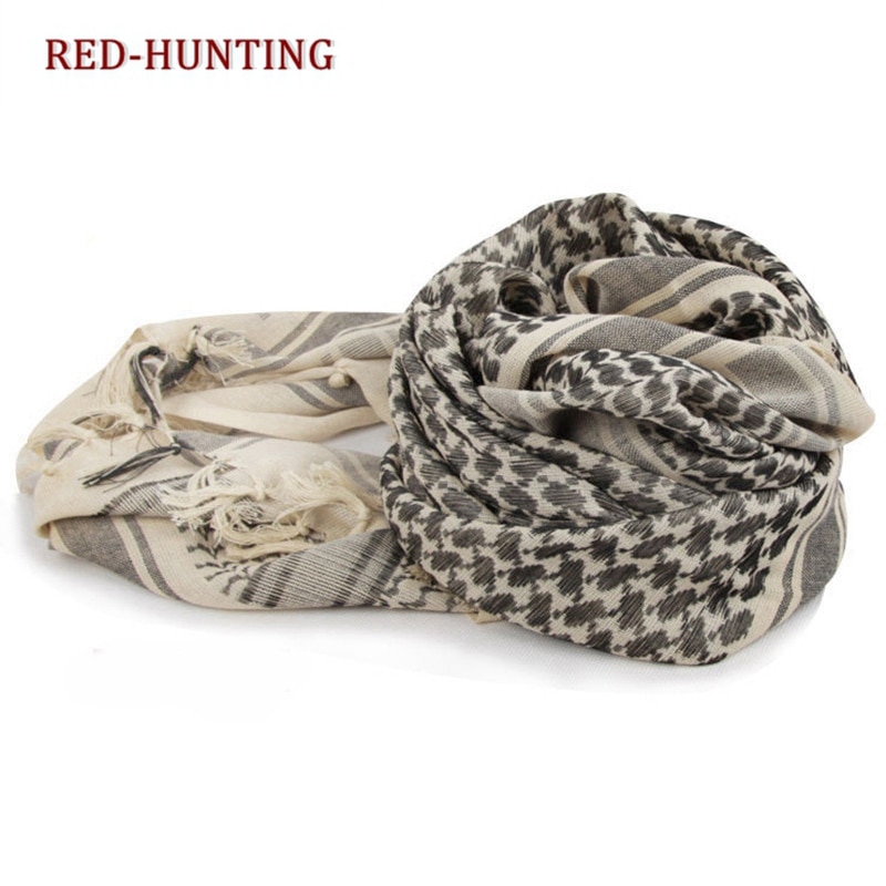 Outdoor Unisex Army Military Tactical Arab Shemag Cotton Scarves Hunting Paintball Head Scarf Face Mesh Desert Bandanas Scarf
