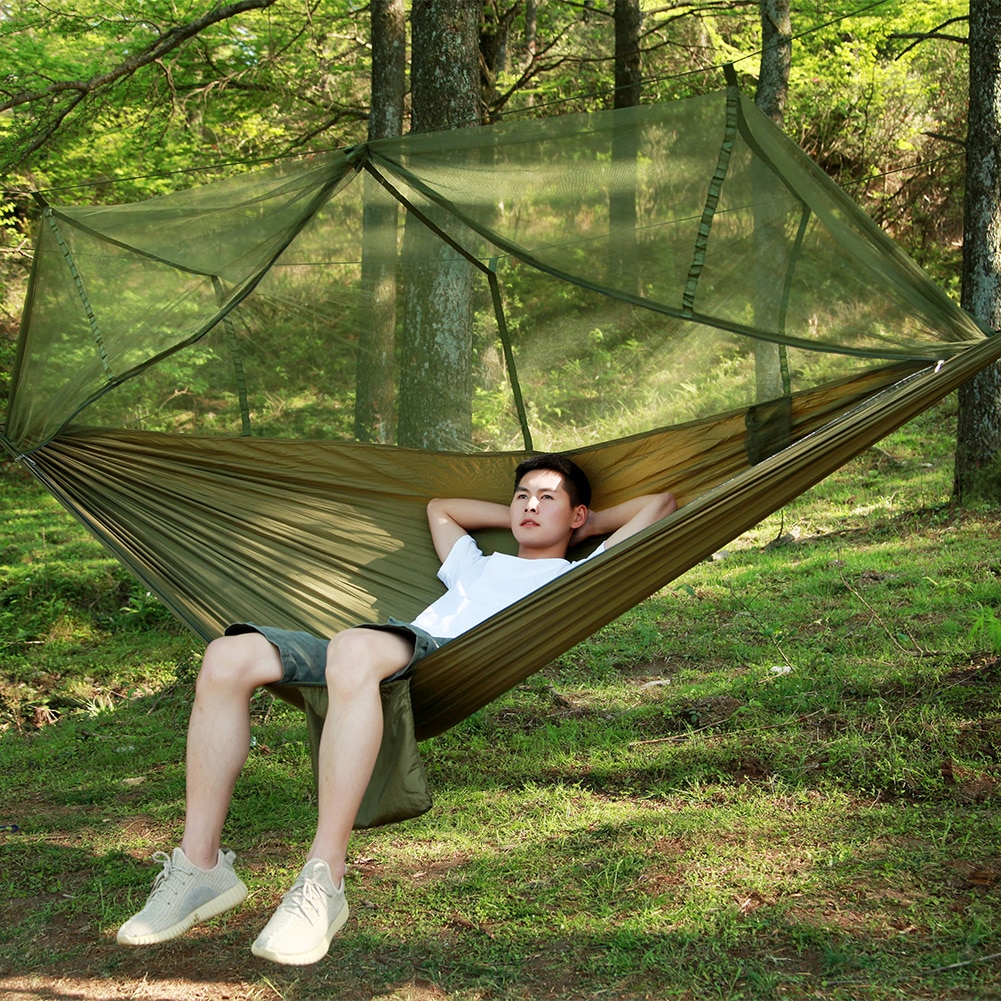 2 Person Outdoor Mosquito Net Parachute Hammock Camping Hanging Sleeping Camping Tents Indoor Outdoor Swing Camping Hammock