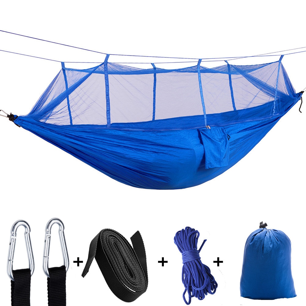 2 Person Outdoor Mosquito Net Parachute Hammock Camping Hanging Sleeping Camping Tents Indoor Outdoor Swing Camping Hammock