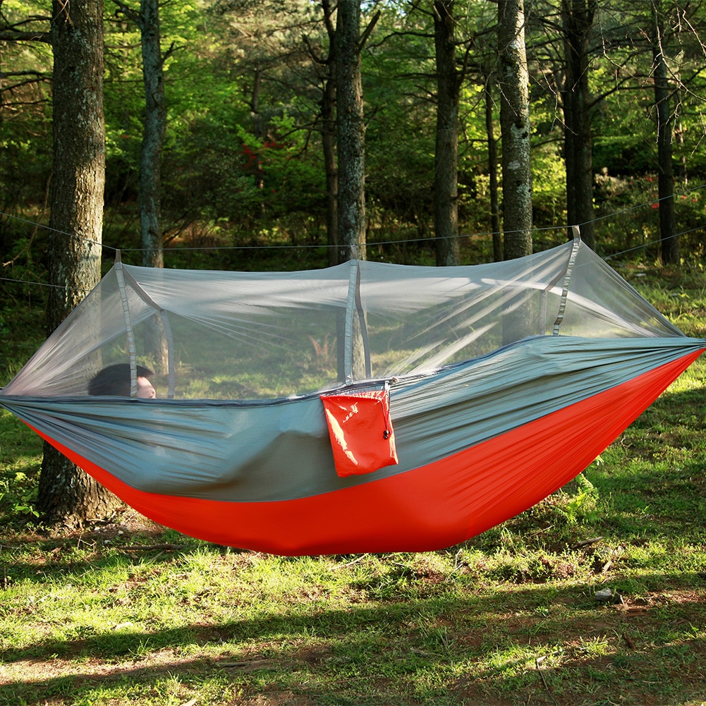 2 Person Outdoor Mosquito Net Parachute Hammock Camping Hanging Sleeping Camping Tents Indoor Outdoor Swing Camping Hammock