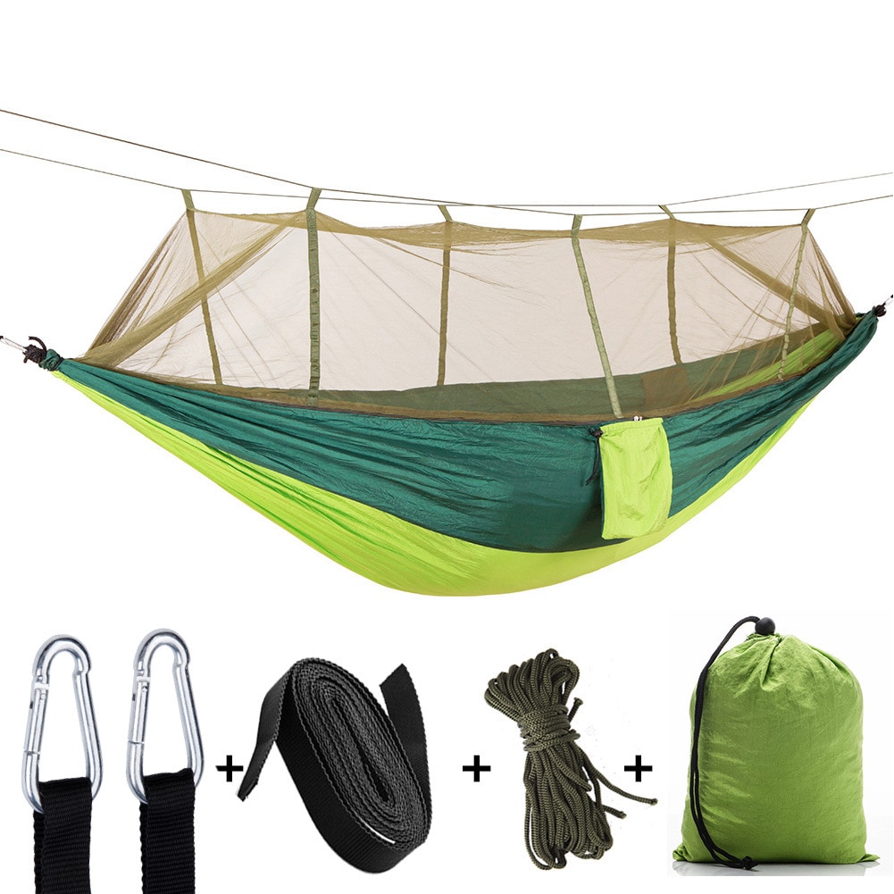 2 Person Outdoor Mosquito Net Parachute Hammock Camping Hanging Sleeping Camping Tents Indoor Outdoor Swing Camping Hammock