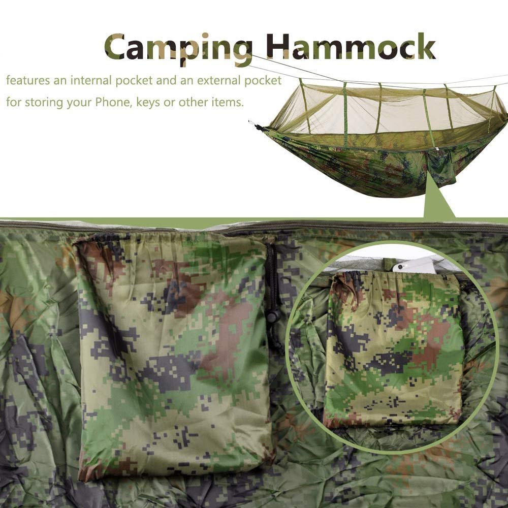 Portable Camping Hammock with Mosquito Net Or  Waterproof Rain Fly Tent Tarp Double Outdoor Lightweight Nylon Hammock