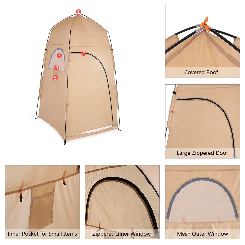 TOMSHOO Portable Outdoor Shower Bath Changing Fitting Room Camping Tent Shelter Beach Privacy Toilet tent Camping Equipment