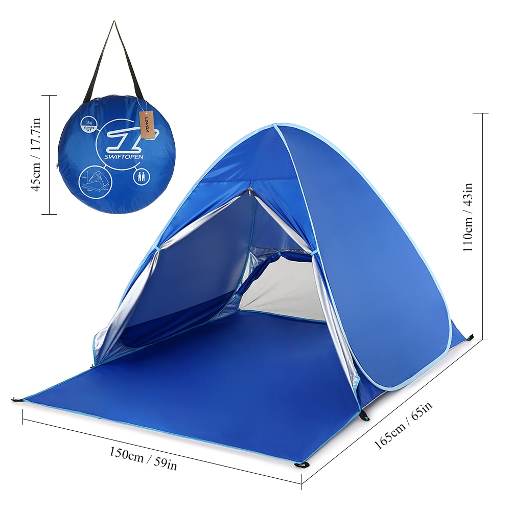 165×150×110cm Automatic Tent Instant Pop Up Beach Tent Lightweight UV Protection Sun Shelter Tent Cabana Tent Outdoor Camping
