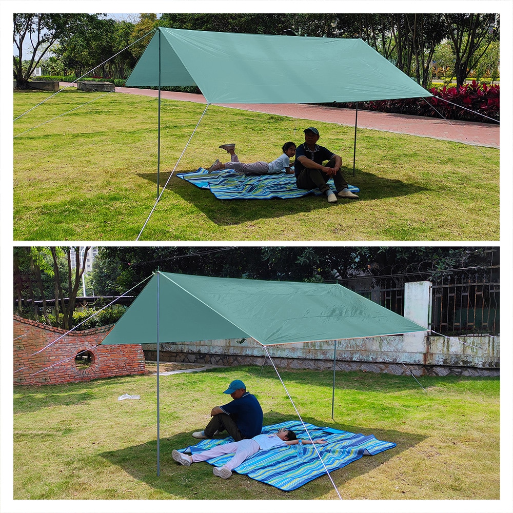 3x3m Awning Waterproof Tarp Tent Shade Ultralight Garden Canopy Cover Sunshade Outdoor Camping Hammock Car Beach Sun Shelter