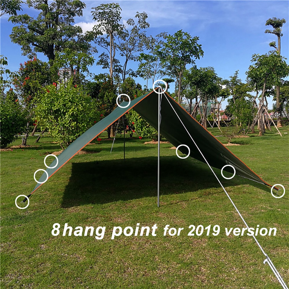 4x3m 3x3m Awning With Support Pole Rope Peg Waterproof Tarp Tent Shade Garden Sunshade Outdoor Camping Sun Shelter Beach Hammock