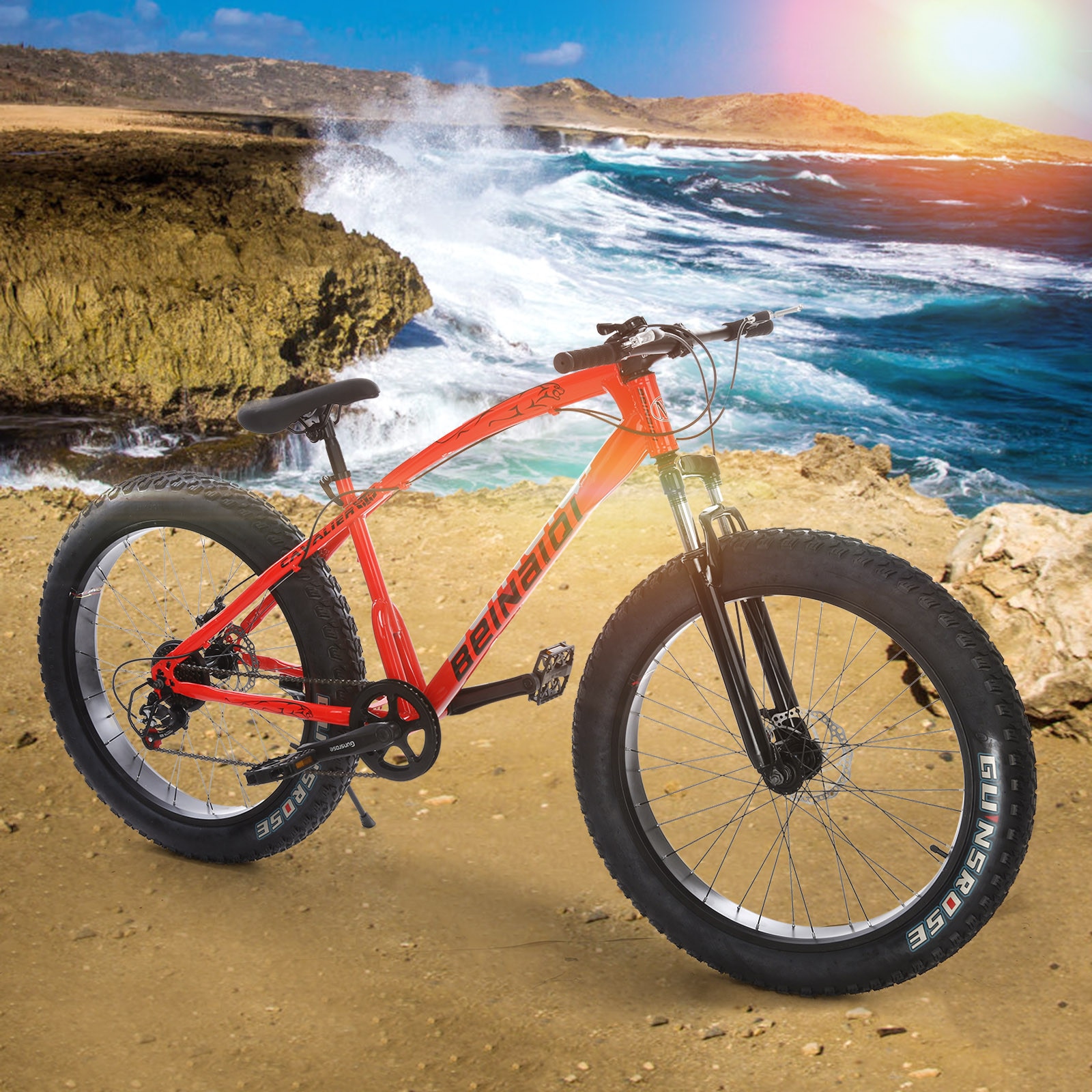 Mountain bike 21 speed mechanical disc brake 26 inch Carbon Steel 21speed bicycle Male Female students outdoor sports bike