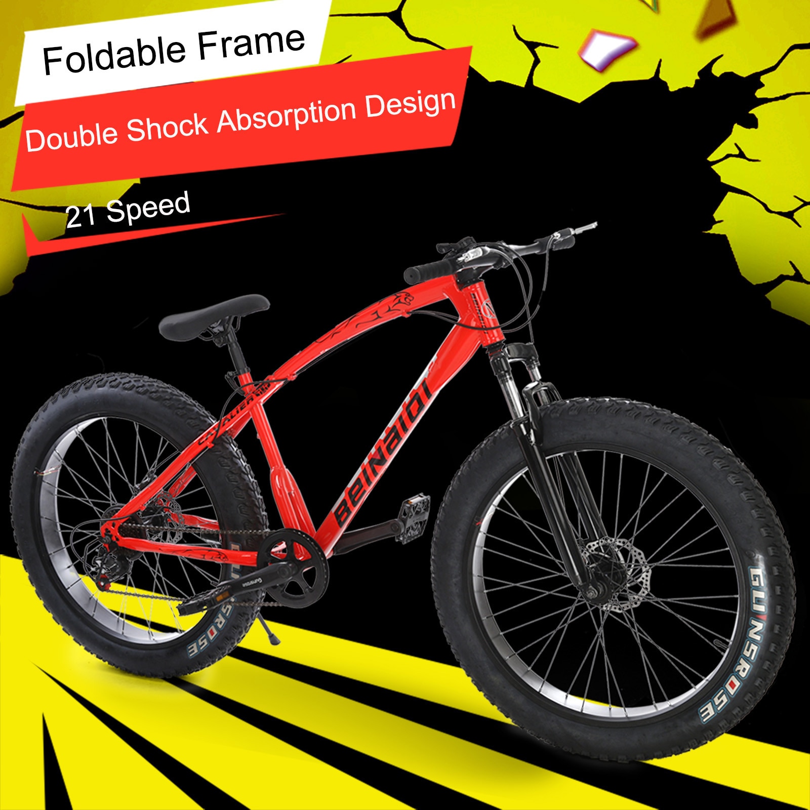 Mountain bike 21 speed mechanical disc brake 26 inch Carbon Steel 21speed bicycle Male Female students outdoor sports bike