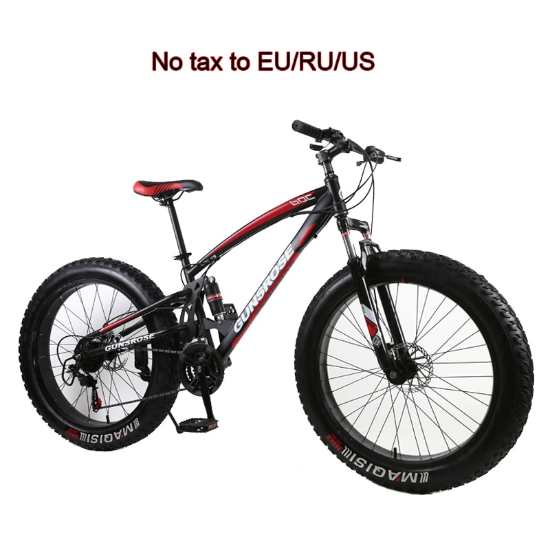 4.0 fat bike Mountain bike Double disc brake beach bicycle snow bike light high carbon steel 24/26 inch mountain bicycle