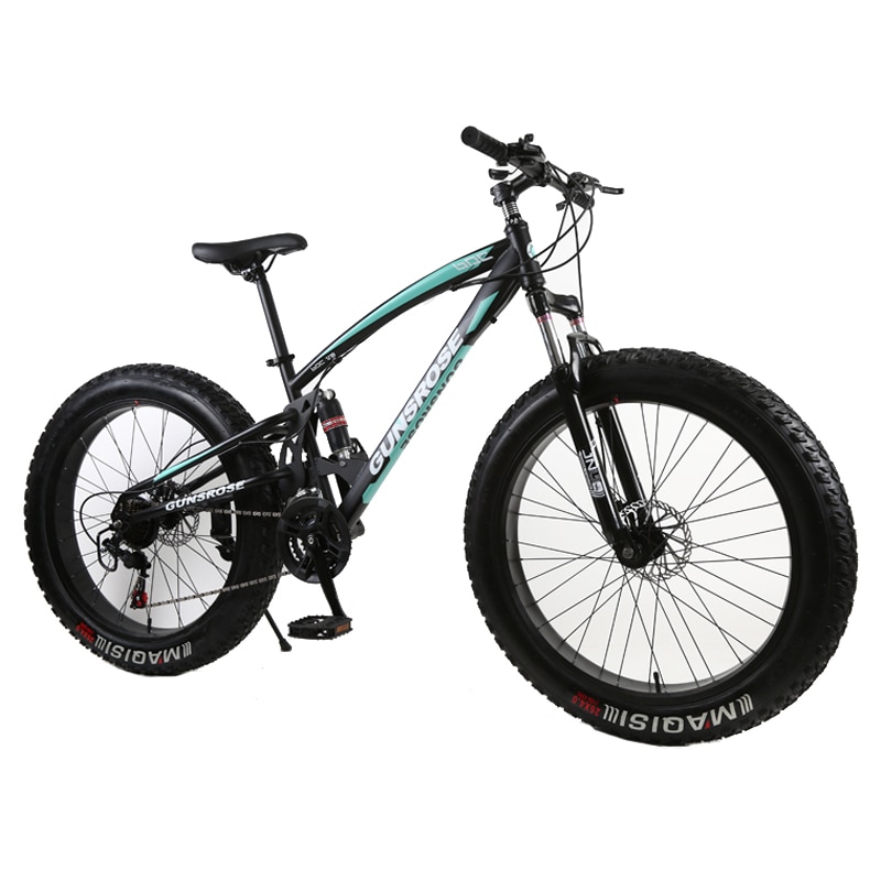 4.0 fat bike Mountain bike Double disc brake beach bicycle snow bike light high carbon steel 24/26 inch mountain bicycle