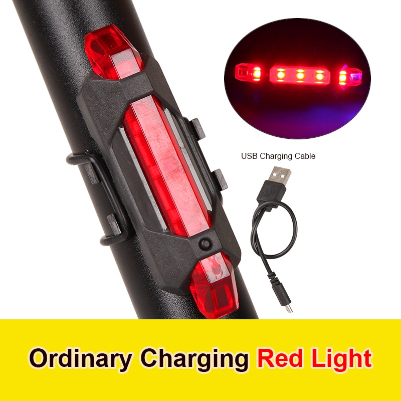 Bike Light Waterproof Rear Tail Light LED USB Rechargeable Mountain Bike Cycling Light Taillamp Safety Warning Light