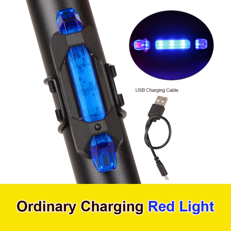 Bike Light Waterproof Rear Tail Light LED USB Rechargeable Mountain Bike Cycling Light Taillamp Safety Warning Light