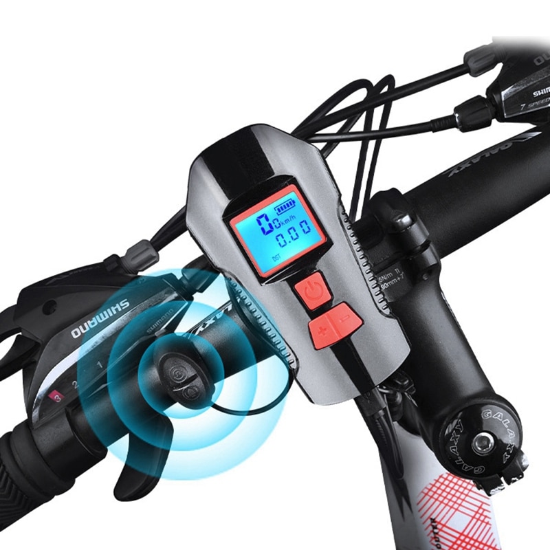 Bike Light Front USB Horn Speed Meter Charging Bike Bicycle Light Flashlight Handlebar Cycling Head LED Lights Bike Accessories