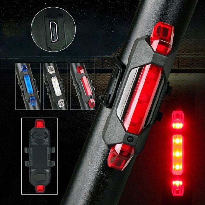 Bicycle Taillight Rechargeable Rear Light Bicycle LED USB Tail Safety Warning Bicycle Light Waterproof Light For Cycling Bicycle