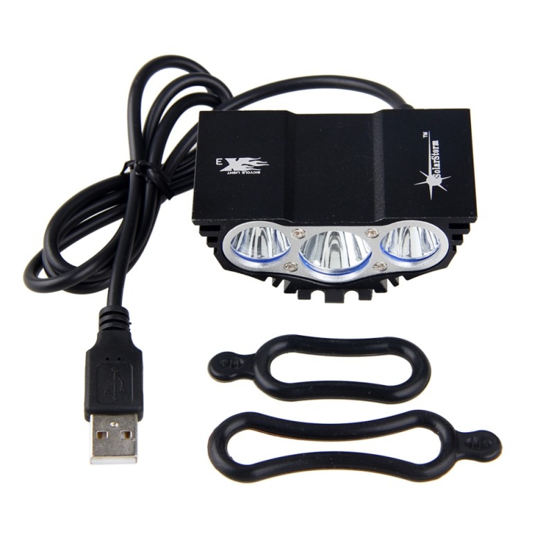 Waterproof  3XT6 LED Bicycle Light Front Bike Head Light Night Cycling Lamp 5V USB Headlamp Only Lamp No Battery