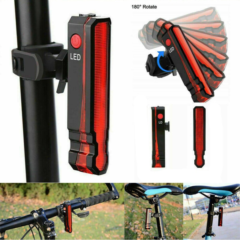 USB Rechargeable Rear Light Bicycle Laser Line Safety Warning Taillight MTB Road Built-in Battery Bike Back Lamp for Cycling