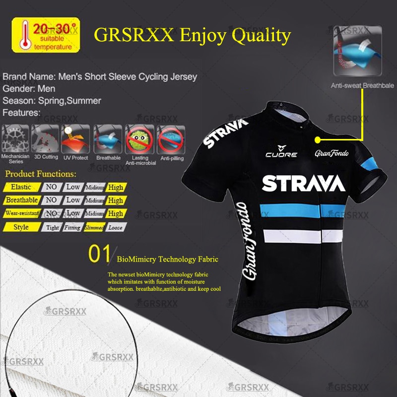 STRAVA Cycling Jersey 2021 New Pro Bicycle Team MTB Downhill Shirts Males' Short Sleeve Bike Wear Summer Premium Bicycle Jersey