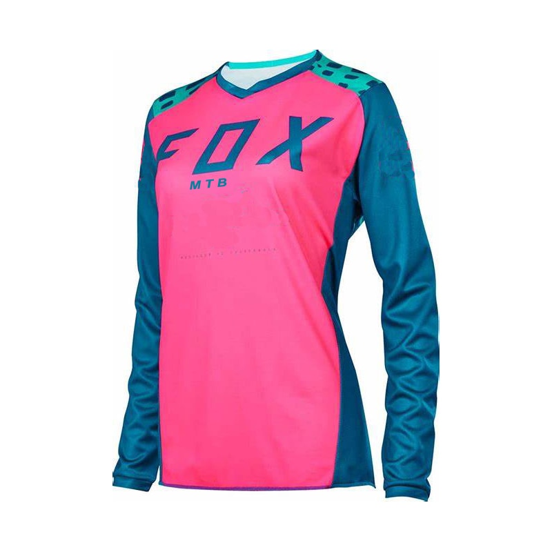 2020 Pink Downhill Jersey FOXMTB Jersey Motocross MTB Shirt Bike Jersey Women Long Sleeve Cycling T-shirt Ladies Racing Clothing