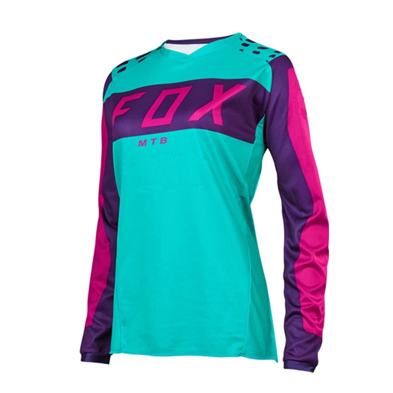 2020 Pink Downhill Jersey FOXMTB Jersey Motocross MTB Shirt Bike Jersey Women Long Sleeve Cycling T-shirt Ladies Racing Clothing