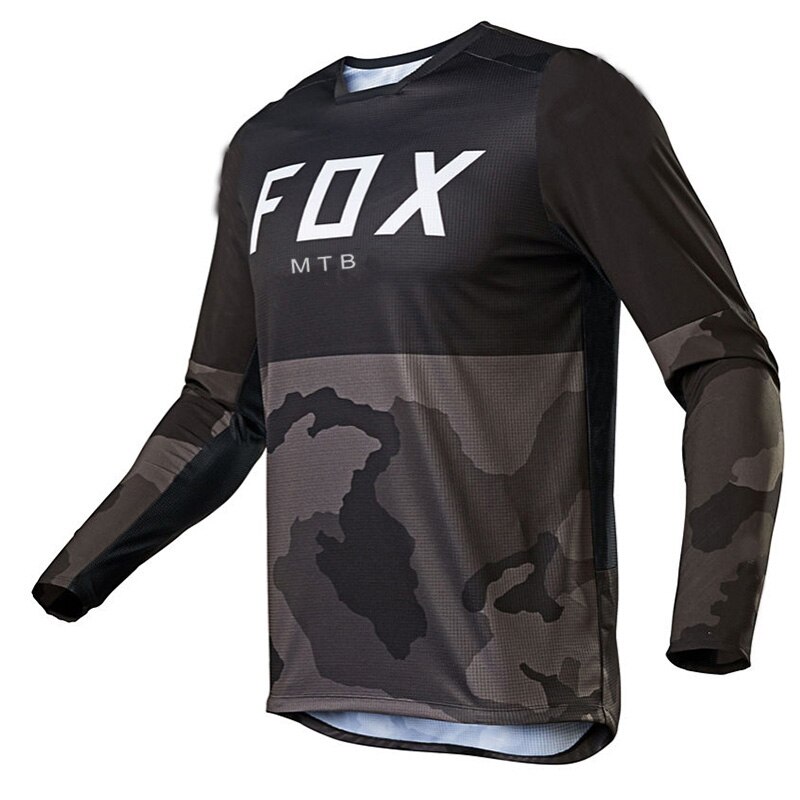 2021 Pro Team Mens MTB Jersey Downhill Shirt Breathable FOXMTB Long Sleeve Bicycle Top Motocross Maillot Mountain Bike Clothing