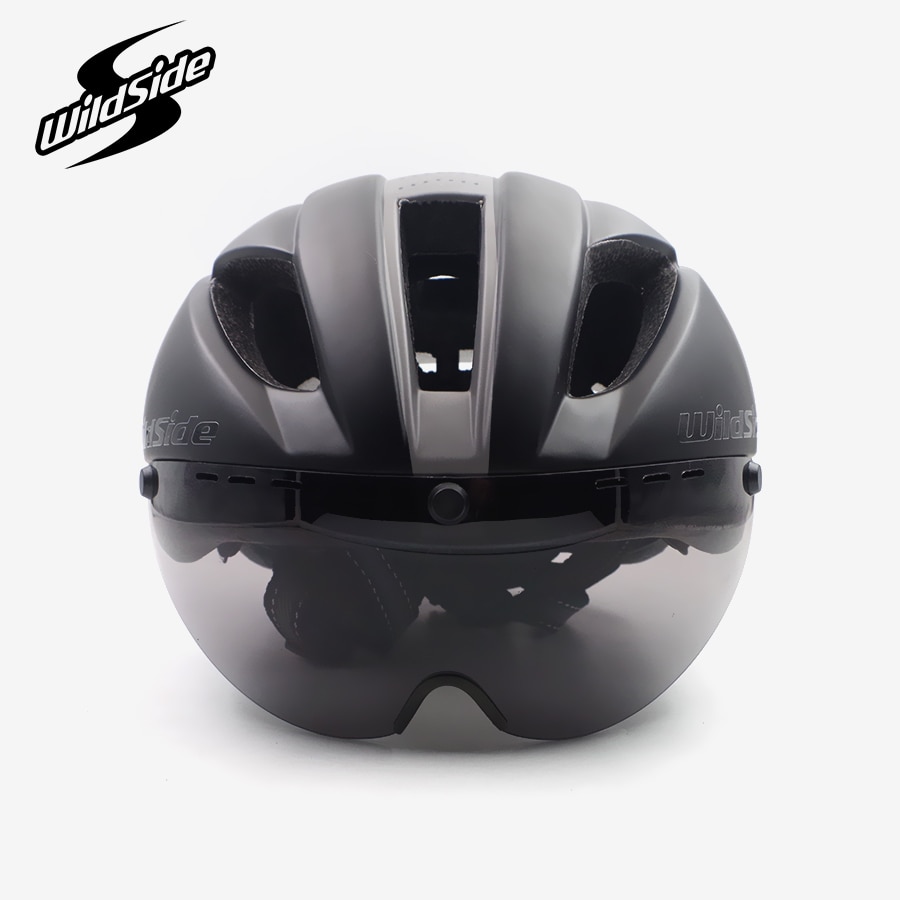 Aero helmet tt time trial cycling helmet for men women goggles race road bike helmet with lens Casco Ciclismo bicycle equipment