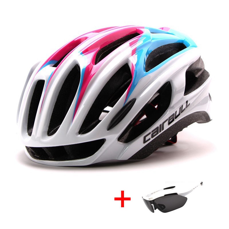 Ultralight Racing Cycling Helmet with Sunglasses Intergrally-molded MTB Bicycle Helmet Outdoor Sports Mountain Road Bike Helmet