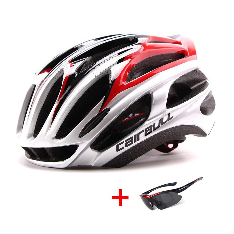 Ultralight Racing Cycling Helmet with Sunglasses Intergrally-molded MTB Bicycle Helmet Outdoor Sports Mountain Road Bike Helmet