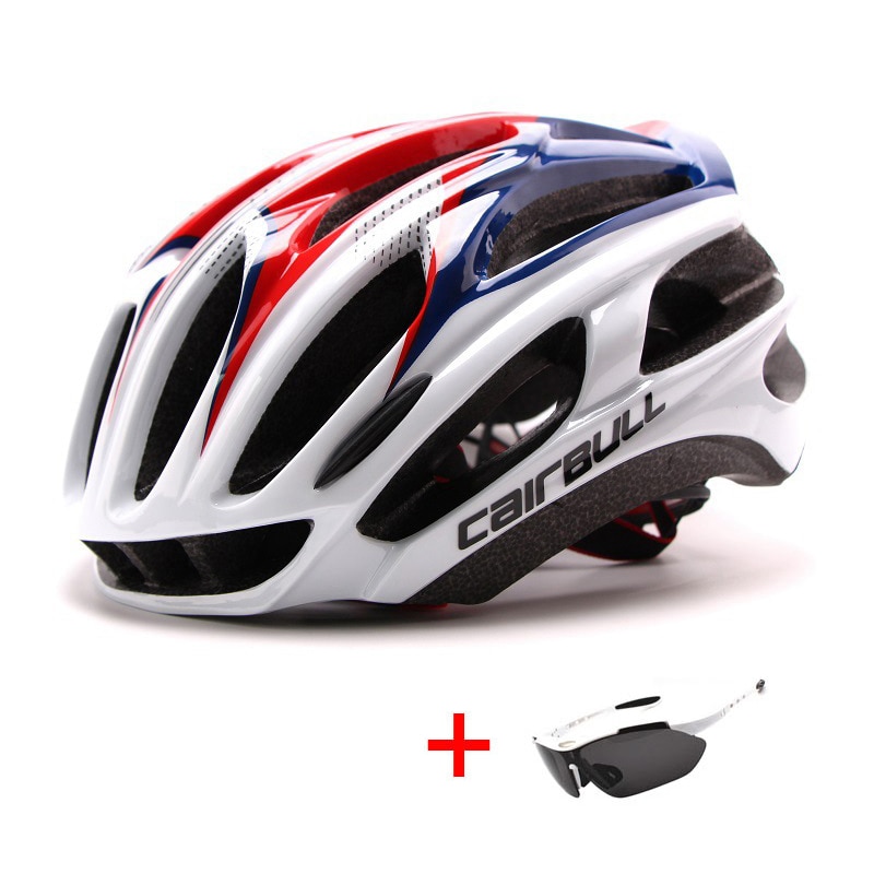 Ultralight Racing Cycling Helmet with Sunglasses Intergrally-molded MTB Bicycle Helmet Outdoor Sports Mountain Road Bike Helmet