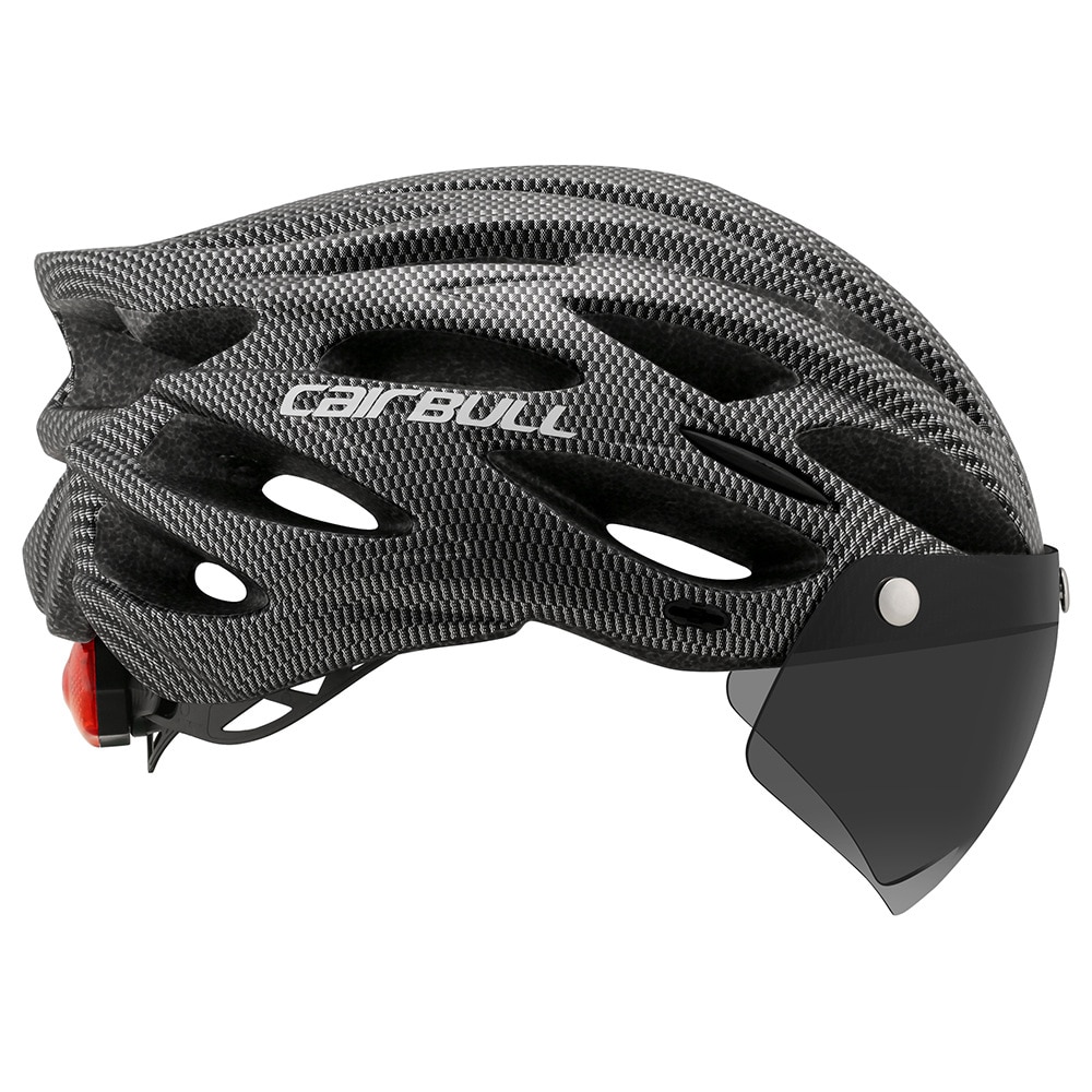 Cairbull Ultralight Cycling Helmet With Removable Visor Goggles Bike Taillight Intergrally-molded Mountain Road MTB Helmets 230g