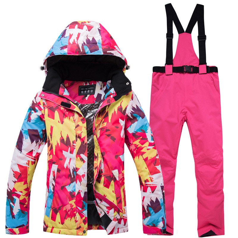 New Thick Warm Ski Suit Women Waterproof Windproof Skiing and Snowboarding Jacket Pants Set Female Snow Costumes Outdoor Wear