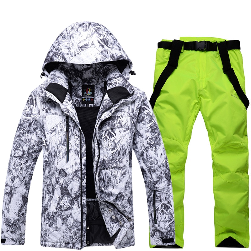 New Mens Ski Suit Super Warm Waterproof Windproof Snowboard Jacket Winter Snow Pants Suits Male Skiing Snowboarding Sets