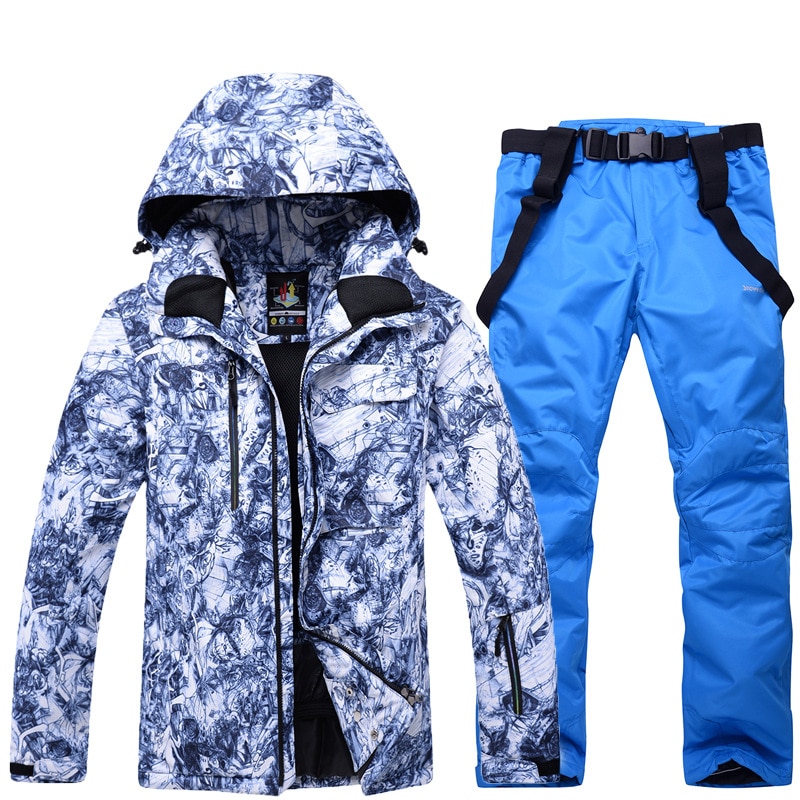 New Mens Ski Suit Super Warm Waterproof Windproof Snowboard Jacket Winter Snow Pants Suits Male Skiing Snowboarding Sets