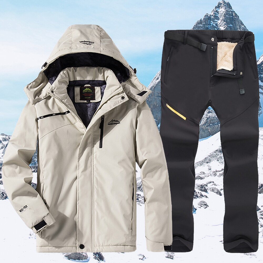 New Ski Suit For Men Snow Skiing and Snowboarding Sets Warm Waterproof Windproof Snowboard Fleece Jacket pants Men's Winter Suit