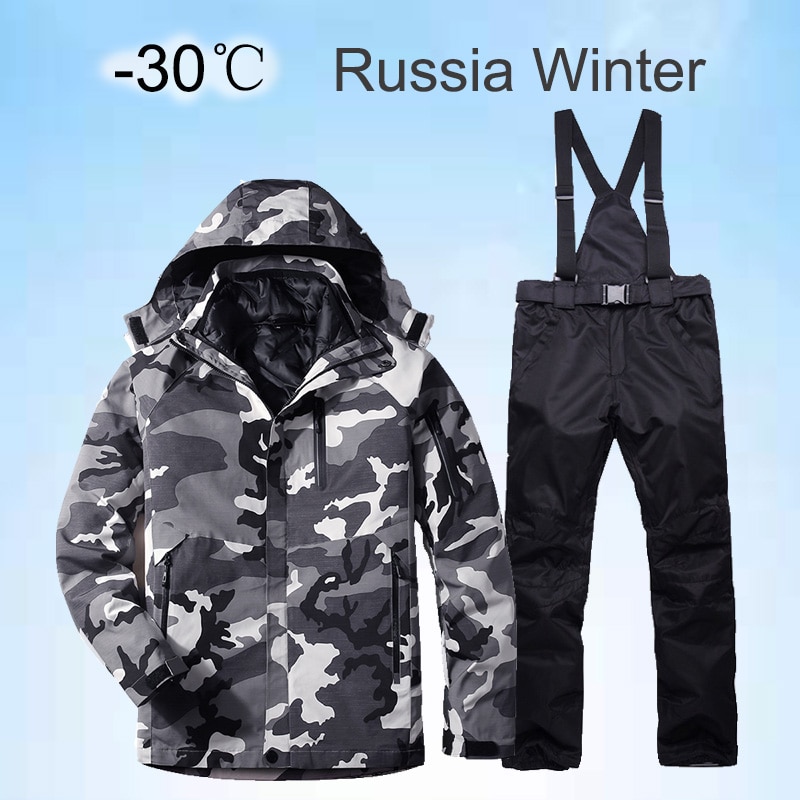 2020 New Winter Ski Suit For Men Set Windproof Waterproof Warm Skiing Snowboarding Suits Set Male Outdoor Hot Ski Jacket + Pants