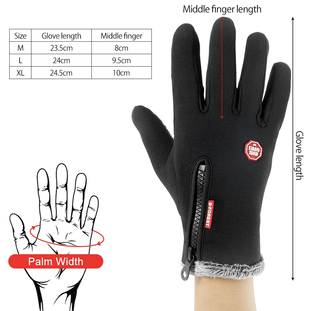 Cold-proof Ski Gloves Waterproof Winter Cycling Gloves Fluff Warm Gloves For Touchscreen Cold Weather Anti Slip Outdoor Sports