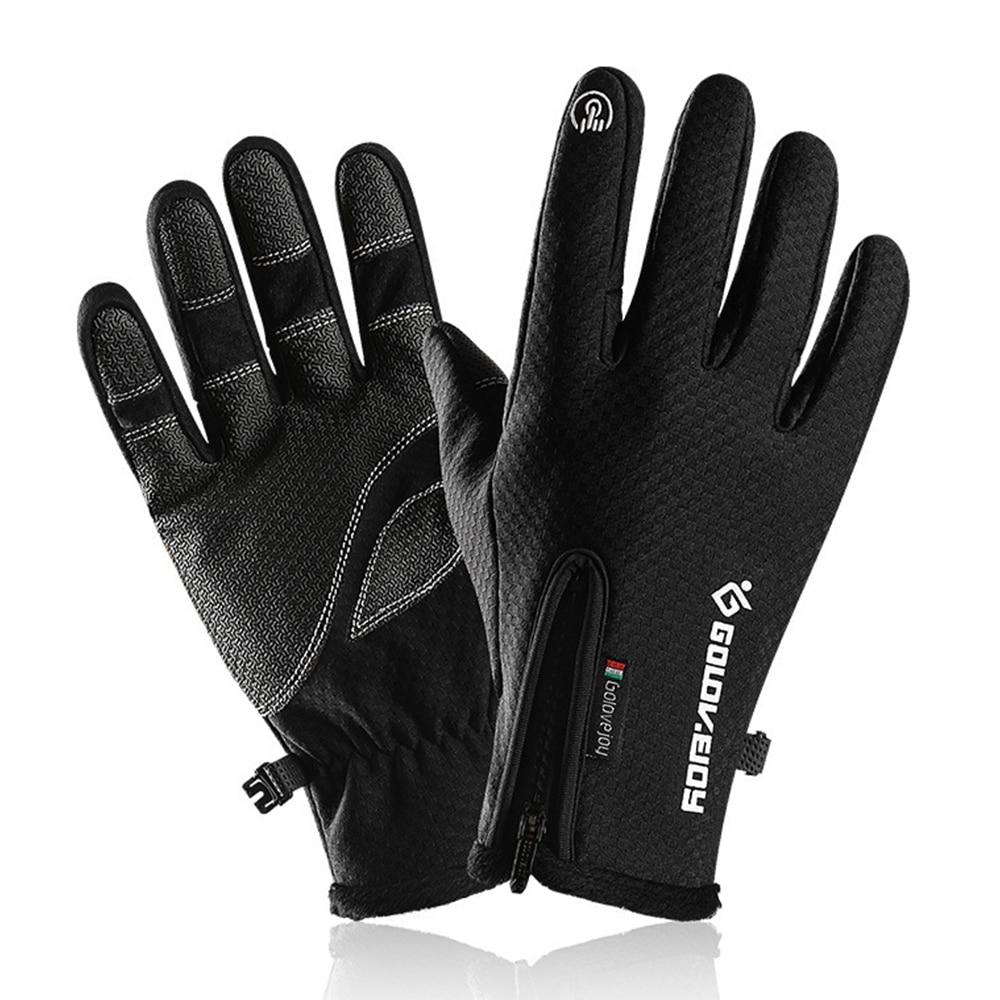 Cold-proof Ski Gloves Waterproof Winter Cycling Gloves Fluff Warm Gloves For Touchscreen Cold Weather Anti Slip Outdoor Sports