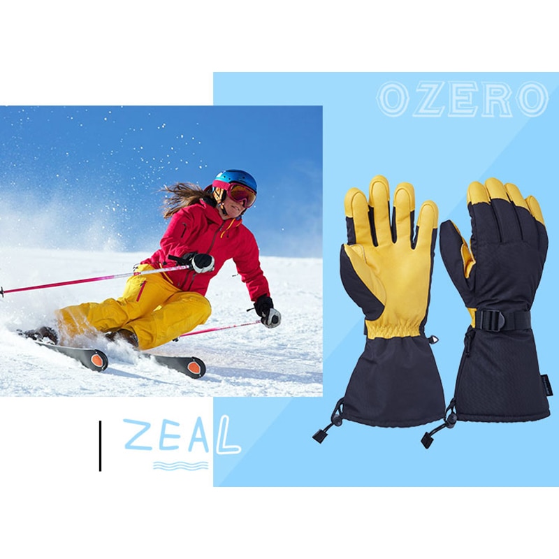 Ski Gloves Winter Snowboard Snowmobile Skiing Sports Motorcycle Riding Windproof Waterproof Warm Gloves For Men Woman