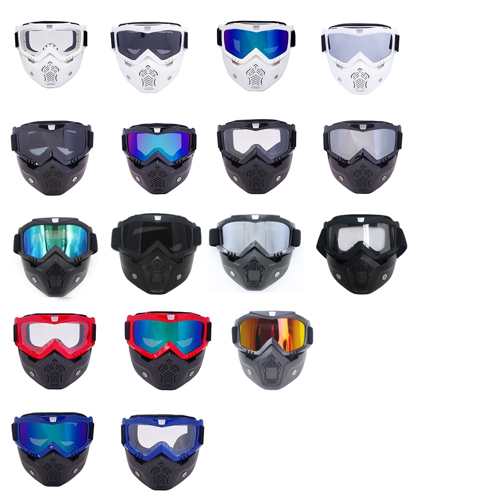 Men Women Ski Snowboard Mask Snowmobile Skiing Goggles Windproof Motocross Protective Glasses Safety Goggles with Mouth Filter