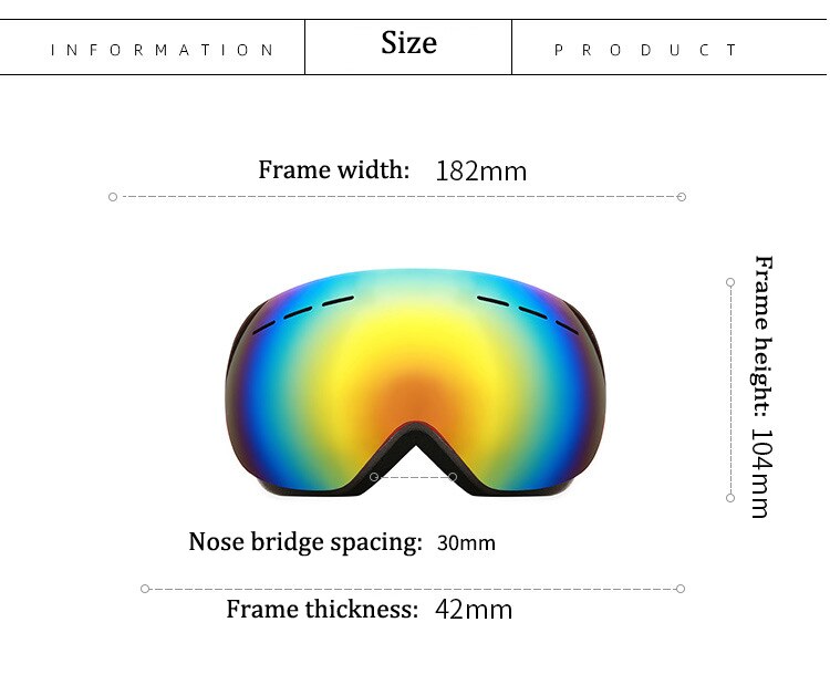 New Ski Goggles Men Women Double Layers Anti-fog Big Ski Mask UV400 Glasses Protection Skiing Winter Snow Snowboard Goggles