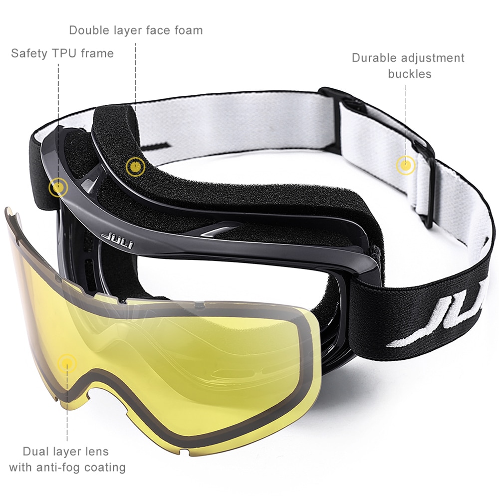 Ski Goggles,Winter Snow Sports with Anti-fog Double Lens ski mask glasses skiing men women snow goggles