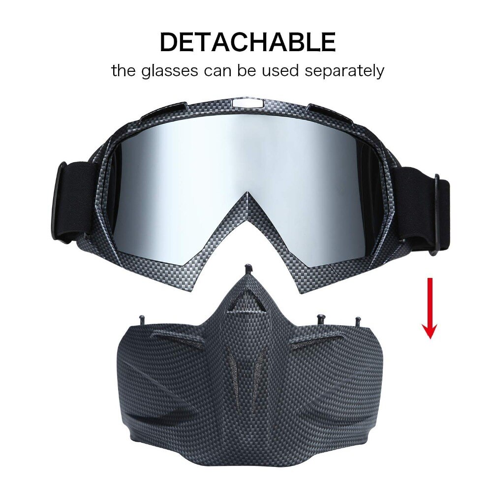 Skiing Eyewear Winter Windproof Skiing Glasses Motocross Sunglasses with Face Mask Ski Snowboard Snowmobile Goggles 16 Colors