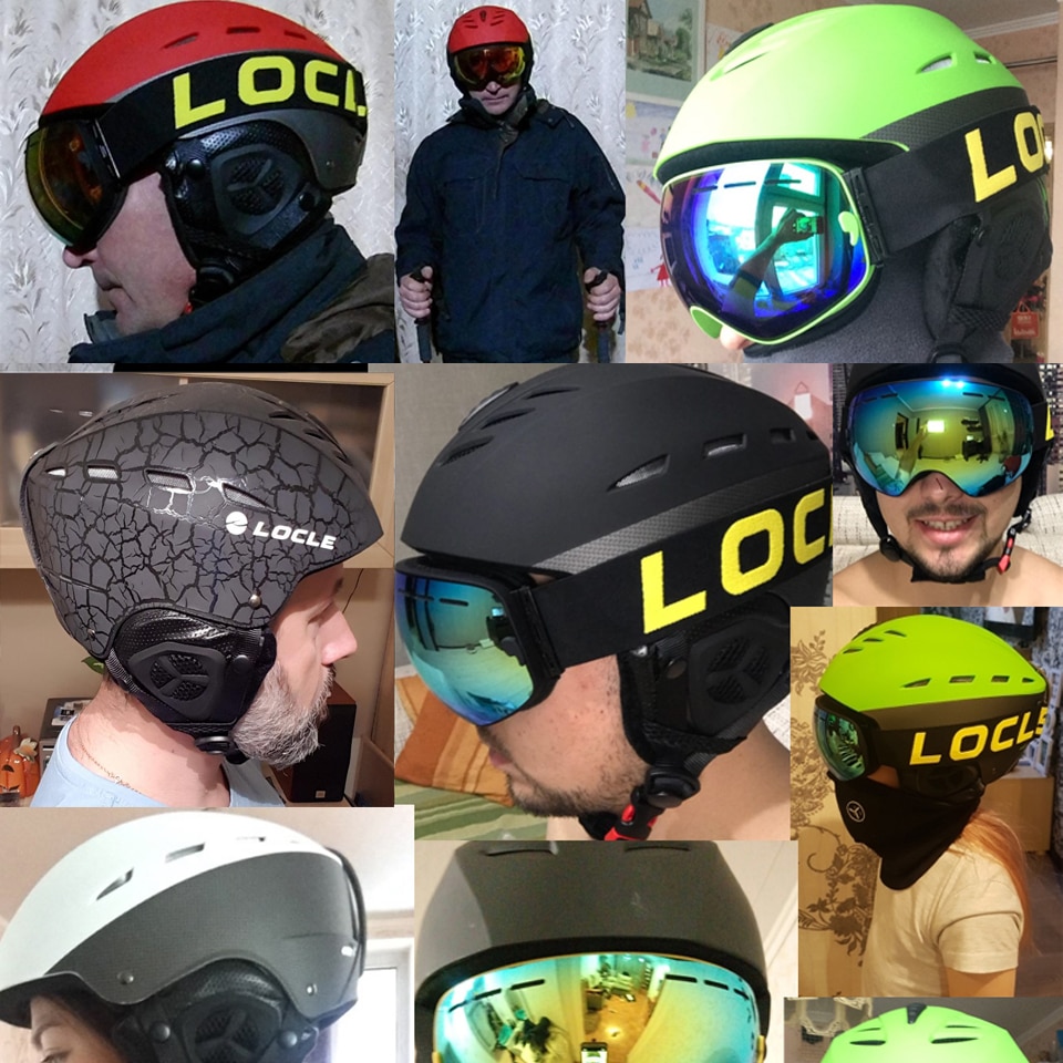 LOCLE Outdoor Sports Men Women Skiing Helmet 6 Colors Ski Helmet CE Certification Snow Ski Snowboard Skateboard Helmet 55-61cm