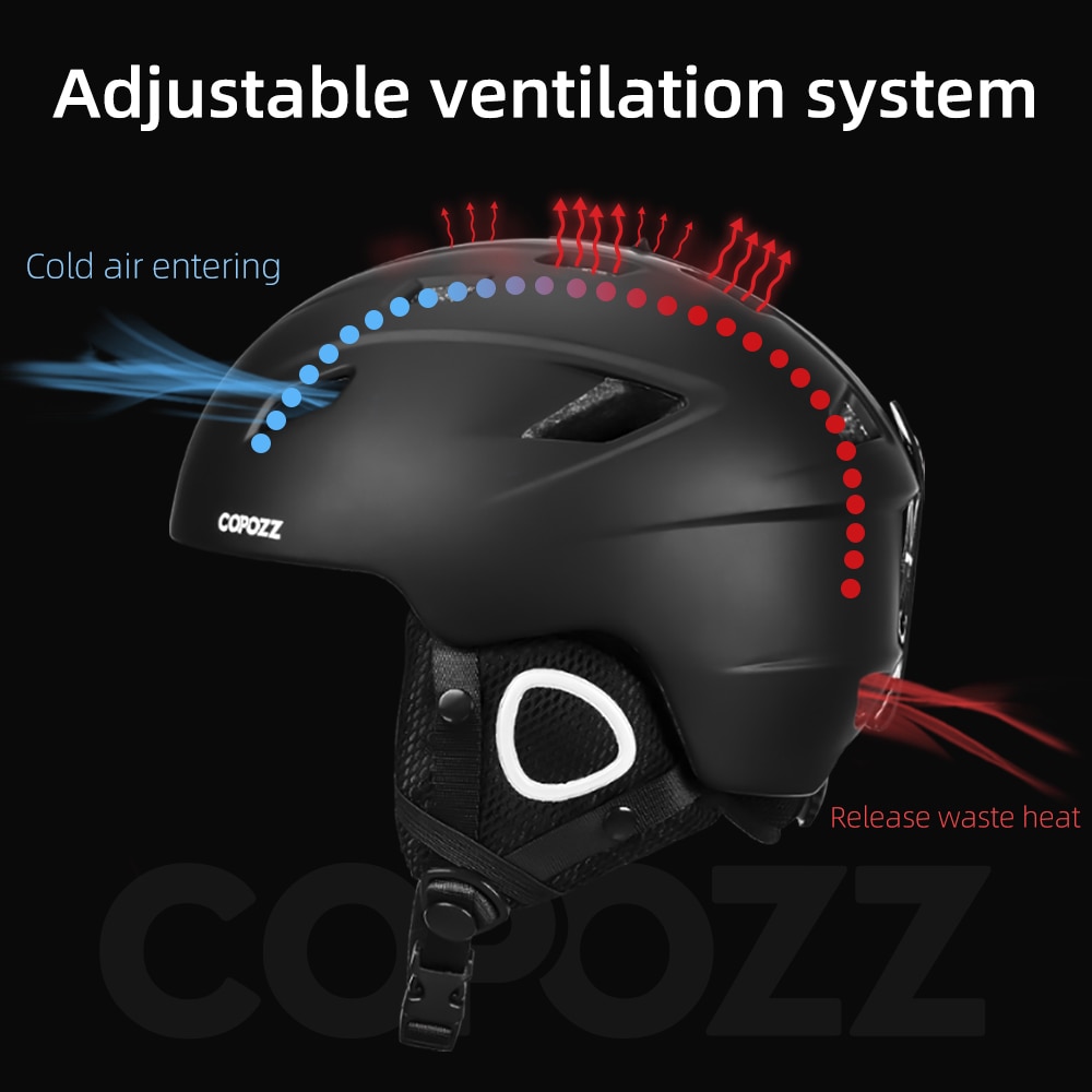 Copozz Men Women ski helmet Half-coverage Snowboard Moto snowmobile Safety Snow Helmet Winter Warm Mask For Adult and Kids