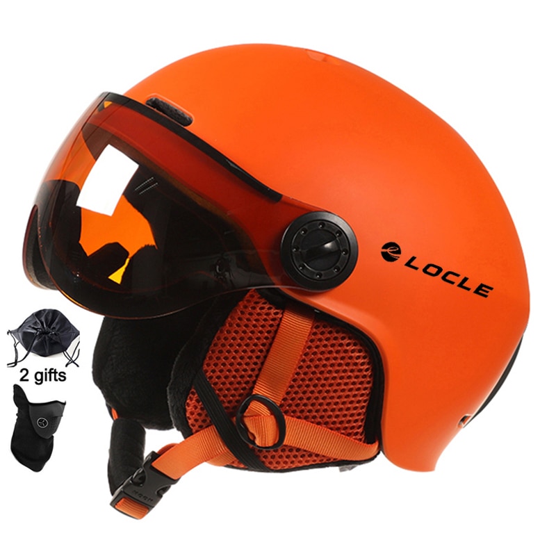 LOCLE Men Women Ski Helmet IN-MOLD Winter Sports Skiing Helmets Ski Snowboard With Goggles Mask Snow Skate Helmet