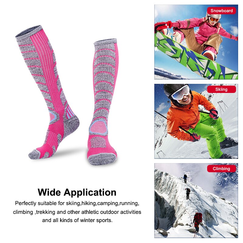 X-TIGER Women Winter Ski Socks Warm Thermal Thicken Cotton Sports Snowboard Cycling Running Skiing Socks Thermosocks Leg Socks