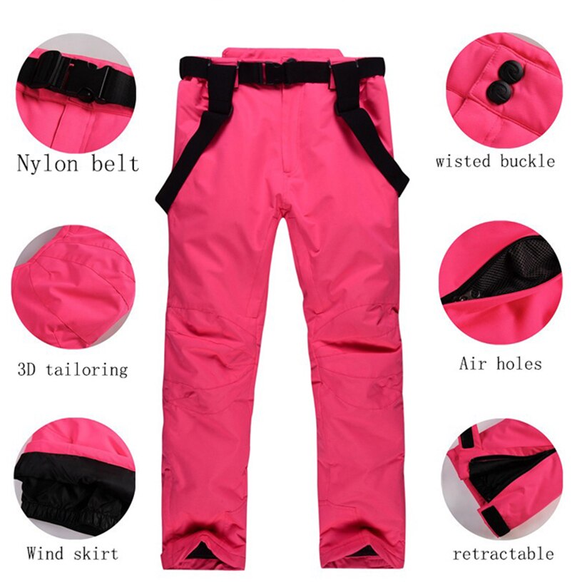 Ski Pants Men And Women Winter Ski Snowboard Pants Outdoor High Quality Windproof Waterproof Warm Couple Snow Trousers