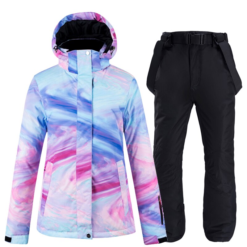 New Color Thick Warm Ski Suit Women's Windproof Waterproof Outdoor Snow Jackets And Pants Ski Suit And Snowboard Wear Brand