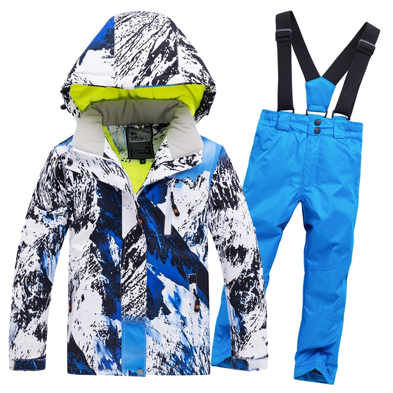 2019 Hot Sale Brand Boys/Girls Ski Suit Waterproof Pants+Jacket Set Winter Sports Thickened Clothes Children's Ski Suits -30