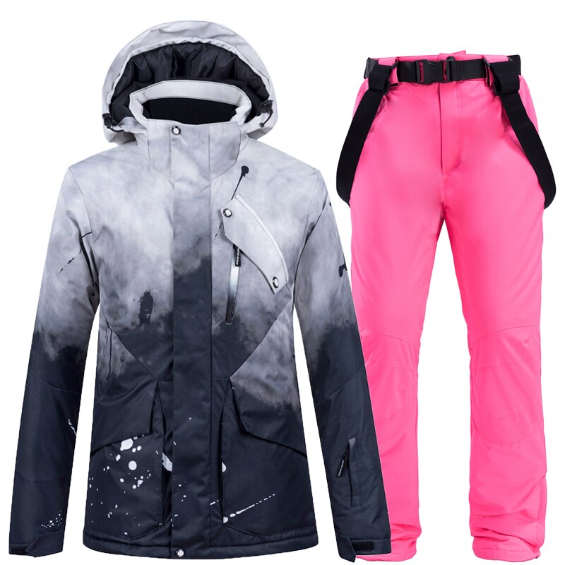 New Thick Warm Women Ski Suit Waterproof Windproof Skiing Snowboarding Jacket Pants Set Women Winter Snow Wear Suits